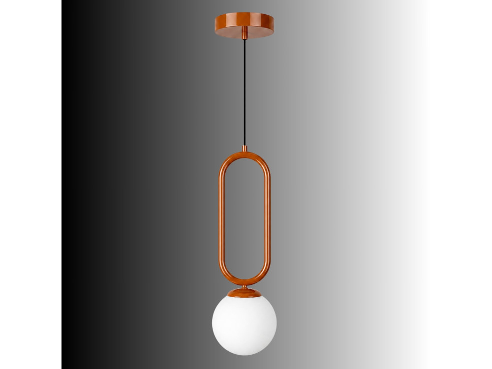 Lámpara colgante de metal «Loop» - 15 x 15 cm - Marrón