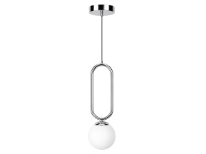 Lámpara colgante de metal «Loop» - 15 x 15 cm - Cromo