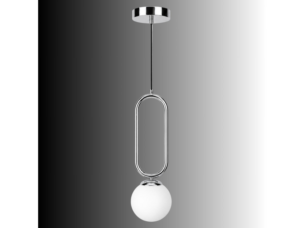 Lámpara colgante de metal «Loop» - 15 x 15 cm - Cromo