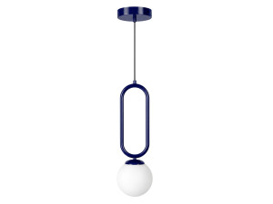 Lámpara colgante de metal «Loop» - 15 x 15 cm - Azul marino