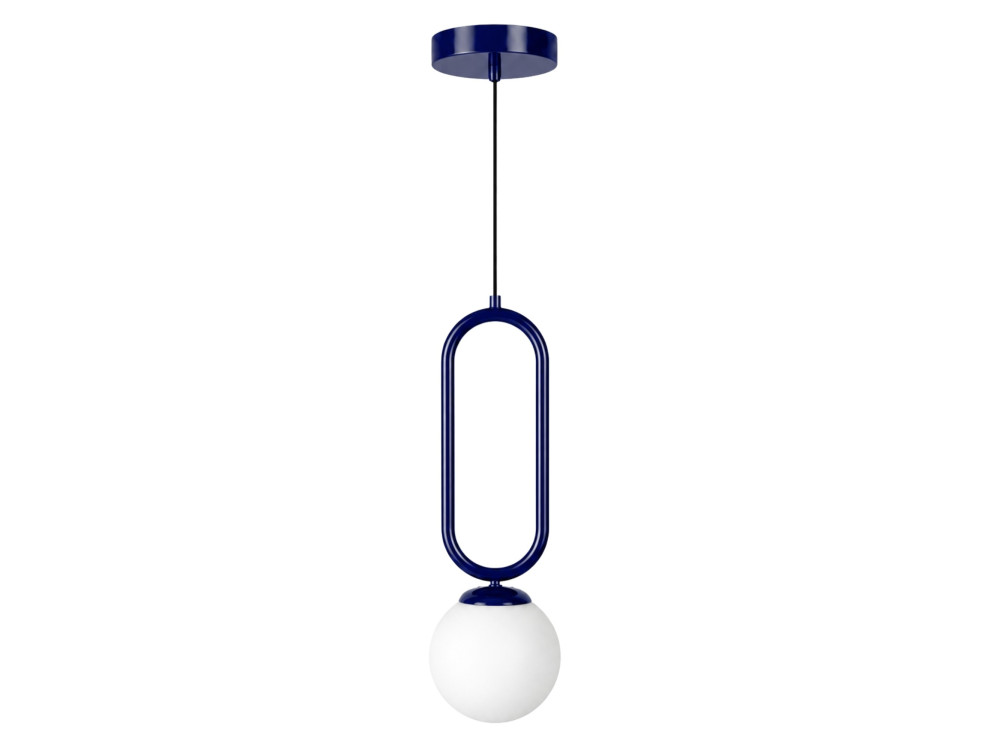 Lámpara colgante de metal «Loop» - 15 x 15 cm - Azul marino