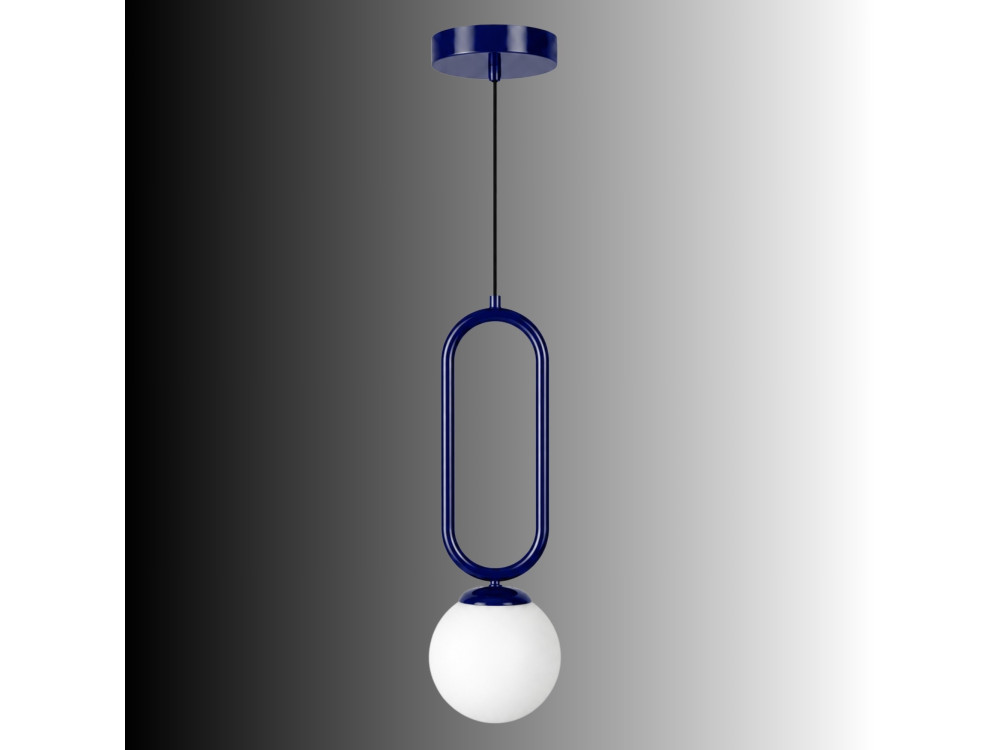 Lámpara colgante de metal «Loop» - 15 x 15 cm - Azul marino
