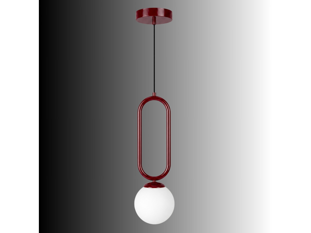 Lámpara colgante de metal «Loop» - 15 x 15 cm - Burdeos