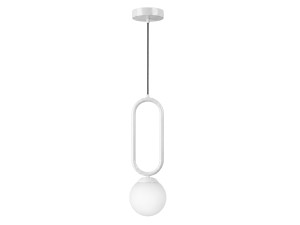 Lámpara colgante de metal «Loop» - 15 x 15 cm - Blanca