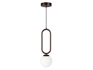 Lámpara colgante de metal «Loop» - 15 x 15 cm - Marrón oscuro