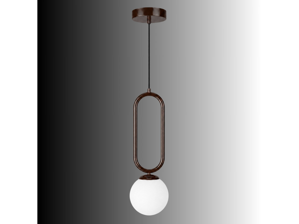 Lámpara colgante de metal «Loop» - 15 x 15 cm - Marrón oscuro