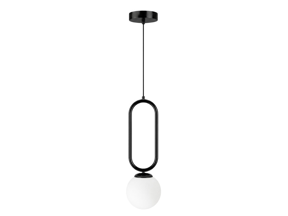 Lámpara colgante de metal «Loop» - 15 x 15 cm - Negro