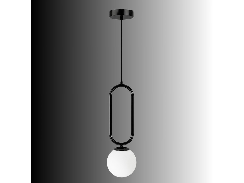 Lámpara colgante de metal «Loop» - 15 x 15 cm - Negro