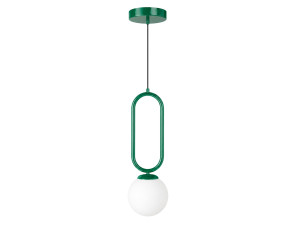 Lámpara colgante de metal «Loop» - 15 x 15 cm - Verde oscuro
