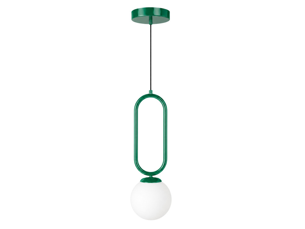 Lámpara colgante de metal «Loop» - 15 x 15 cm - Verde oscuro