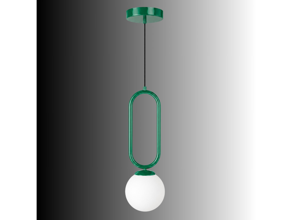 Lámpara colgante de metal «Loop» - 15 x 15 cm - Verde oscuro