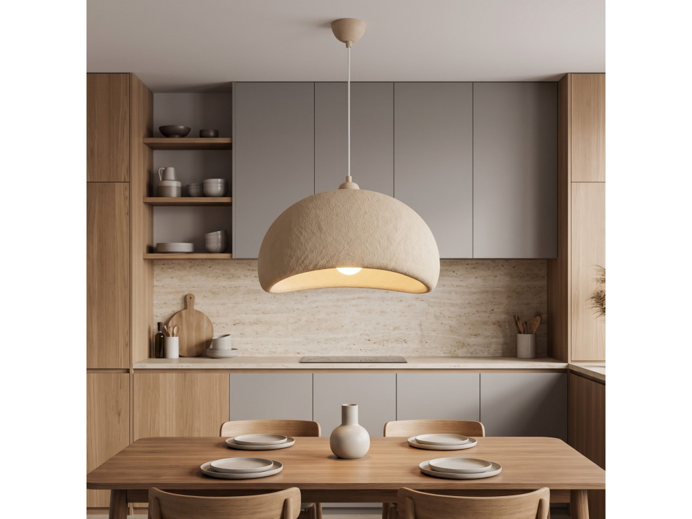 Lámpara colgante de metal «Beta» - 40 x 32 cm - Beige