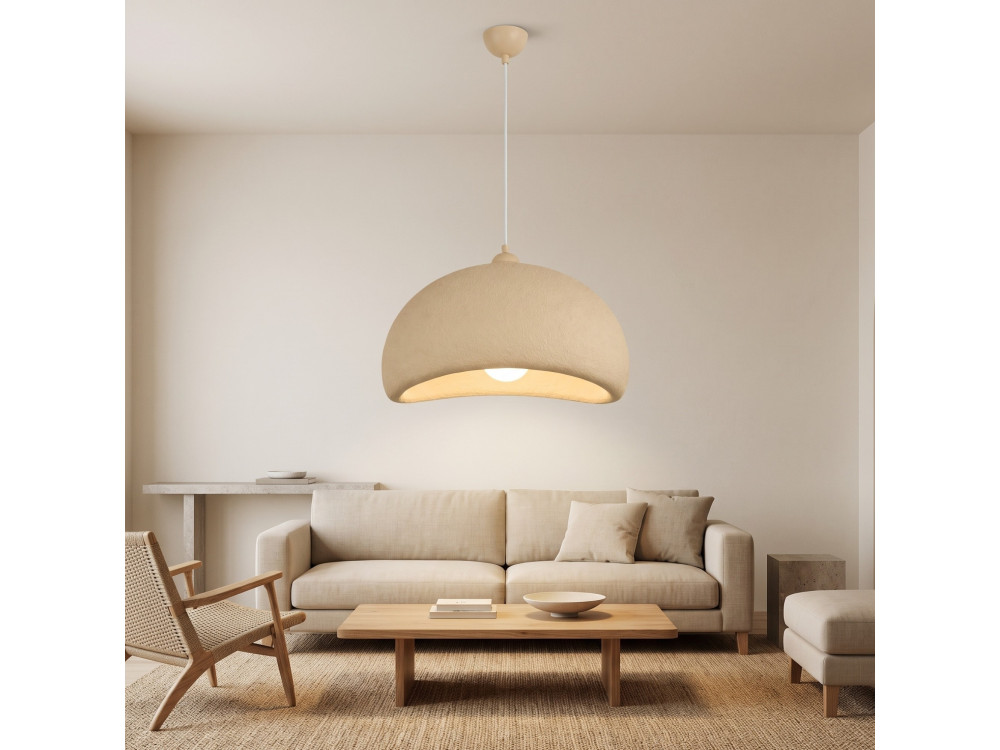 Lámpara colgante de metal «Beta» - 40 x 32 cm - Beige