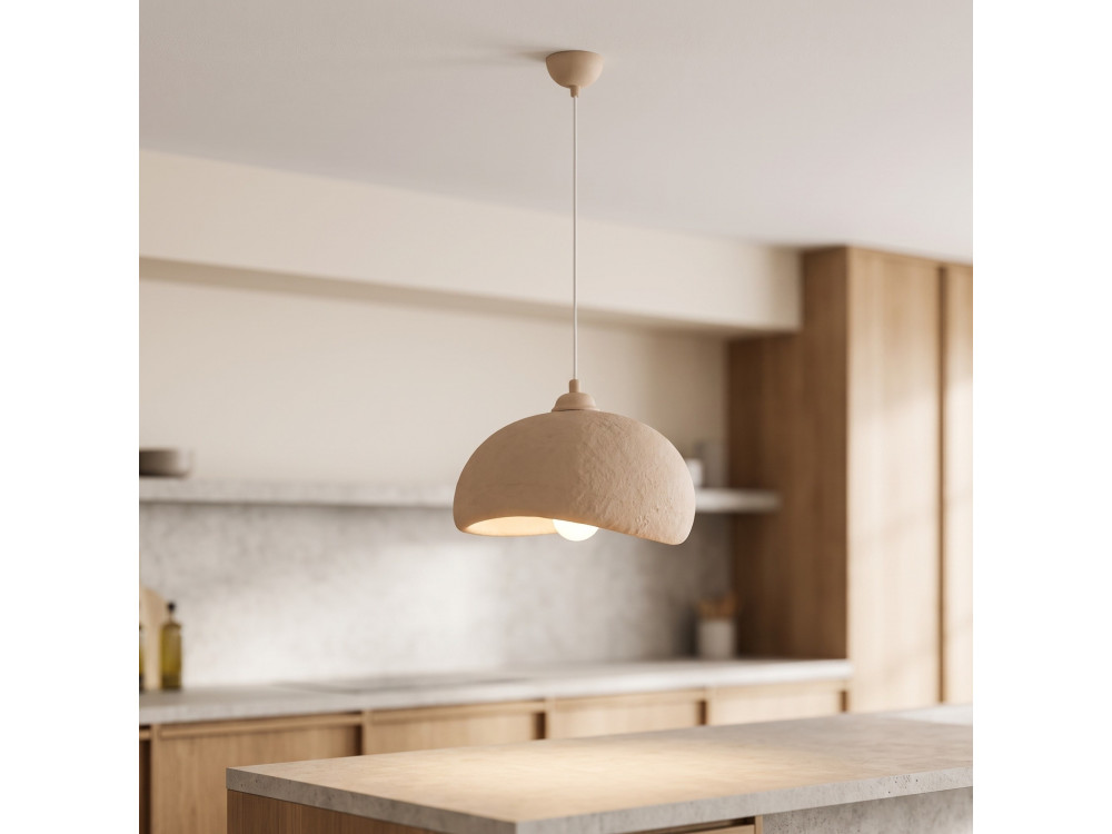Lámpara colgante de metal «Beta» - 30 x 24 cm - Beige
