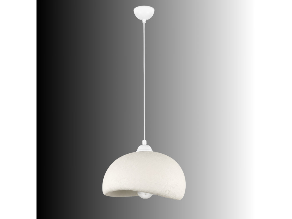 Lámpara colgante de metal «Beta» - 30 x 24 cm - Blanca