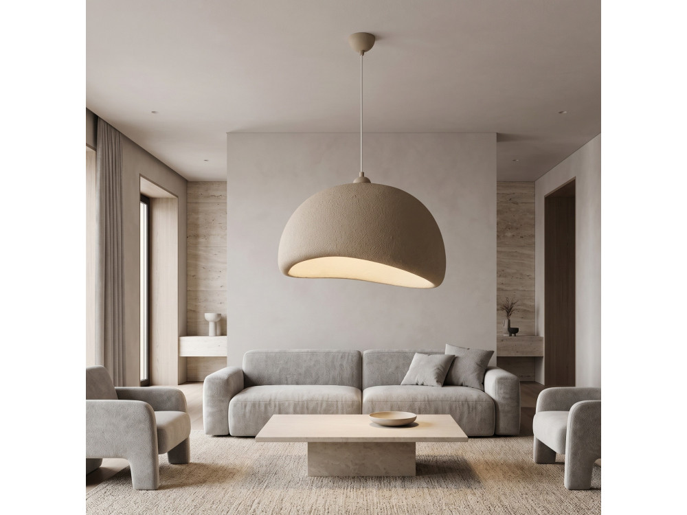 Lámpara colgante de metal «Beta» - 50 x 40 cm - Beige