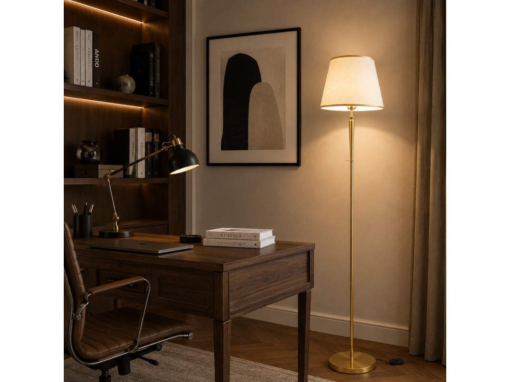 Lámpara de pie de metal «Milano» - 40 x 40 cm - Beige