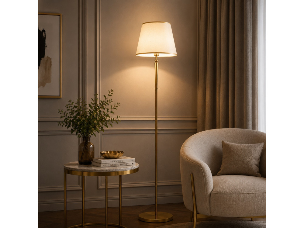 Lámpara de pie de metal «Milano» - 40 x 40 cm - Beige