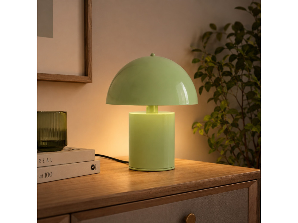 Lámpara de mesa de metal «Pera» - 26 x 26 cm - Verde menta