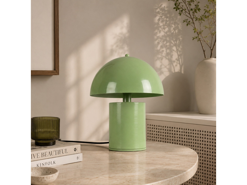 Lámpara de mesa de metal «Pera» - 26 x 26 cm - Verde menta