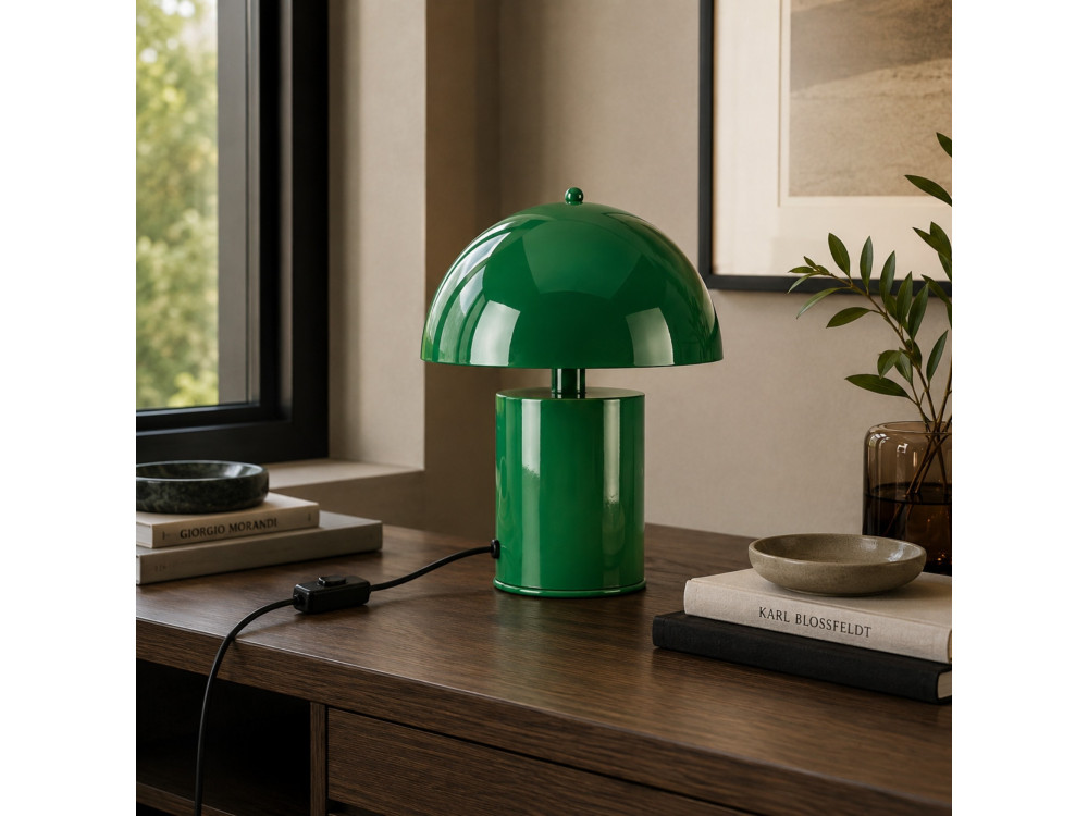 Lámpara de mesa de metal «Pera» - 26 x 26 cm - Verde oscuro