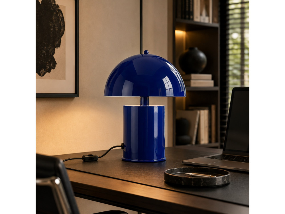Lámpara de mesa de metal «Pera» - 26 x 26 cm - Azul marino