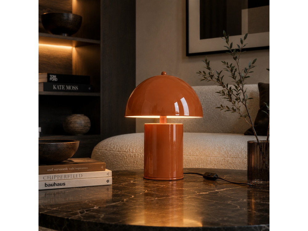 Lámpara de mesa de metal «Pera» - 26 x 26 cm - Naranja