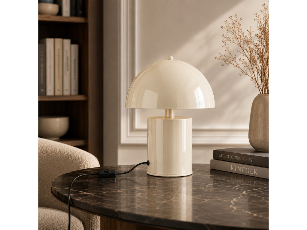 Lámpara de mesa de metal «Pera» - 26 x 26 cm - Beige