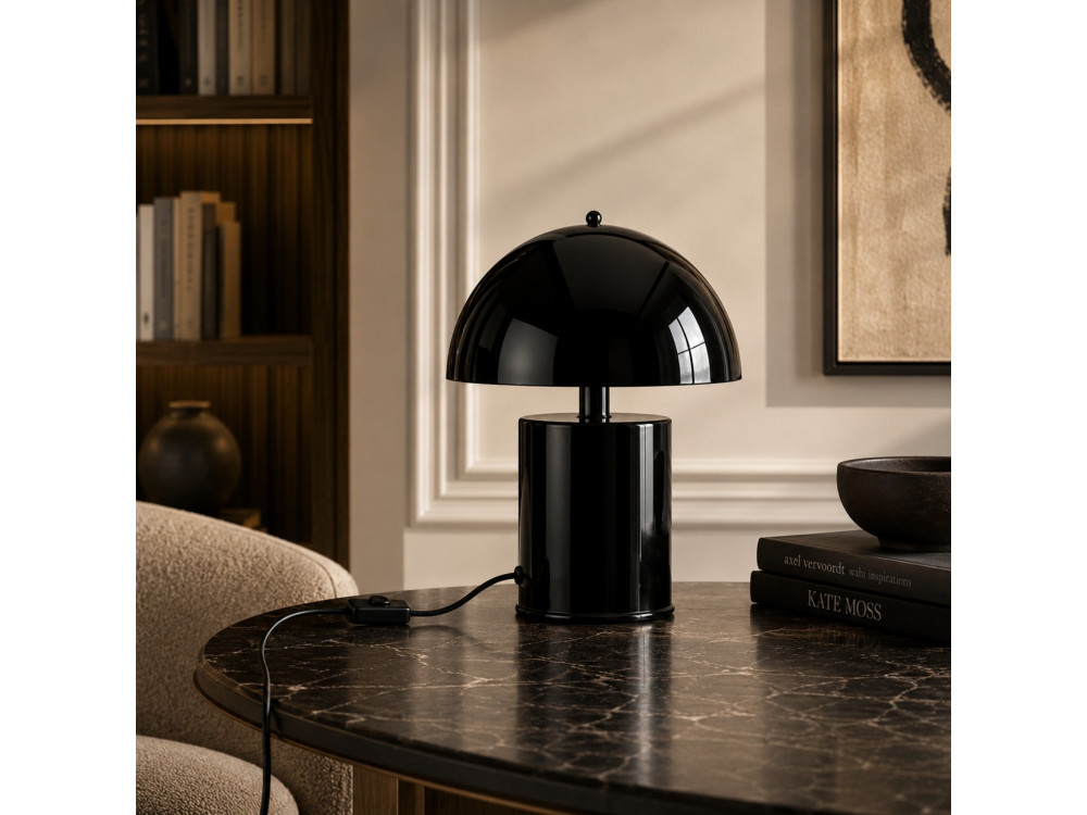 Lámpara de mesa de metal «Pera» - 26 x 26 cm - Negro