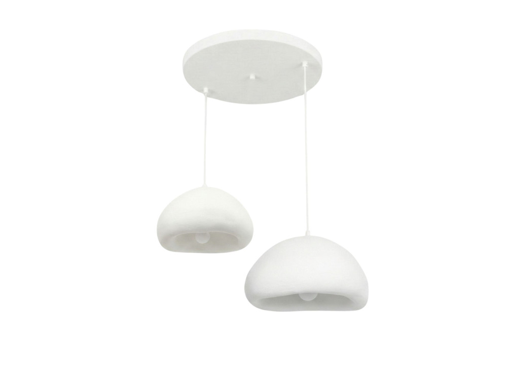 Lámpara de araña de metal «Loval» - 70 x 40 cm - Blanca
