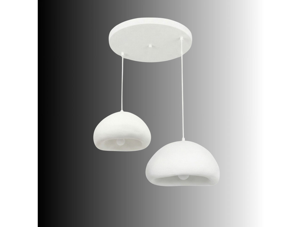 Lámpara de araña de metal «Loval» - 70 x 40 cm - Blanca