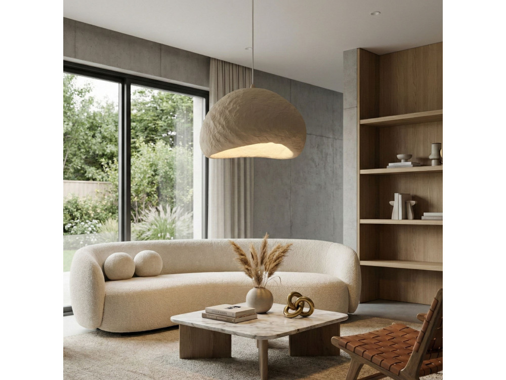 Lámpara colgante de metal «Loval» - 50 x 44 cm - Beige