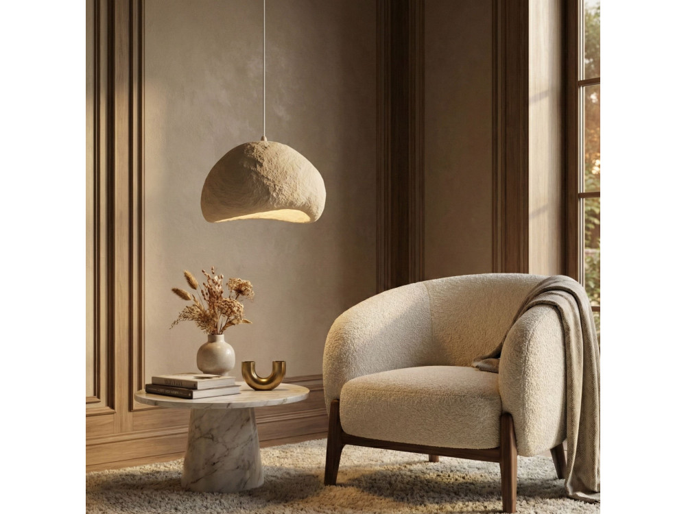 Lámpara colgante de metal «Loval» - 50 x 44 cm - Beige