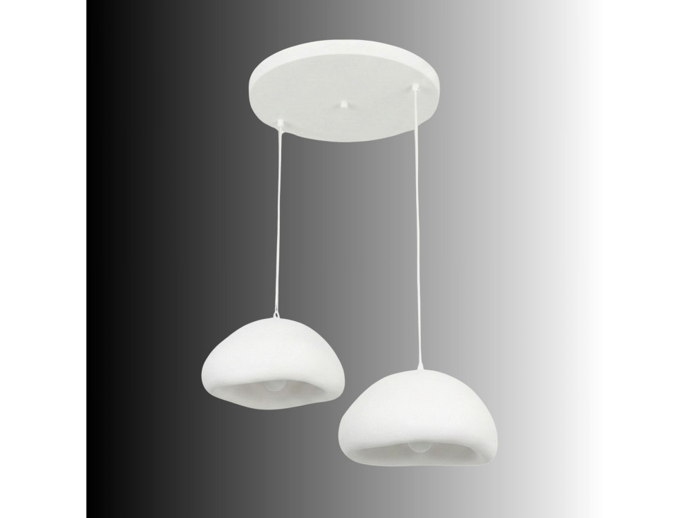 Lámpara de araña de metal «Loval» - 74 x 40 cm - Blanca
