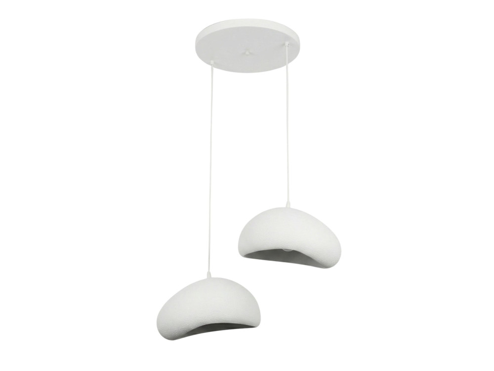 Lámpara de araña de metal «Loval» - 45 x 27 cm - Blanca
