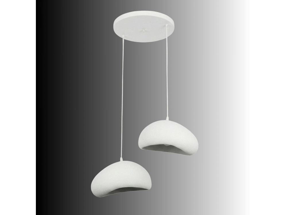 Lámpara de araña de metal «Loval» - 45 x 27 cm - Blanca