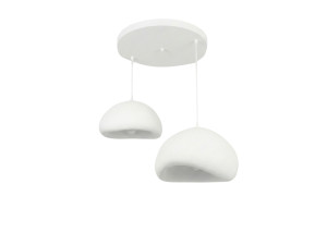 Lámpara de araña de metal «Loval» - 89 x 44 cm - Blanca