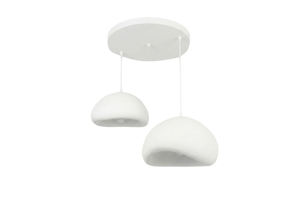 Lámpara de araña de metal «Loval» - 89 x 44 cm - Blanca