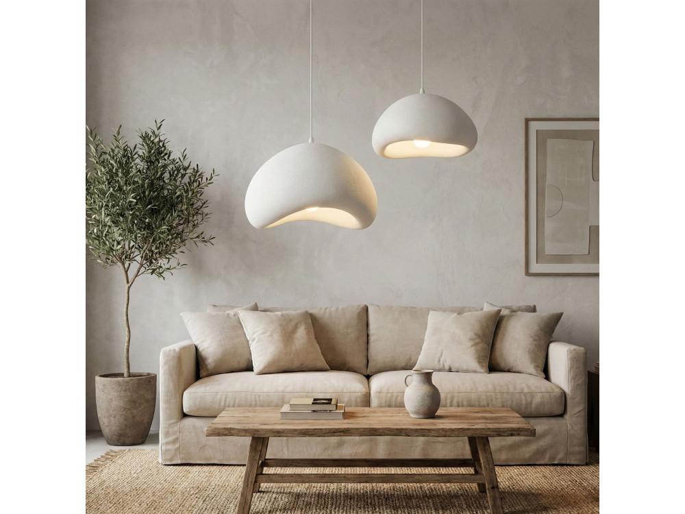 Lámpara de araña de metal «Loval» - 89 x 44 cm - Blanca