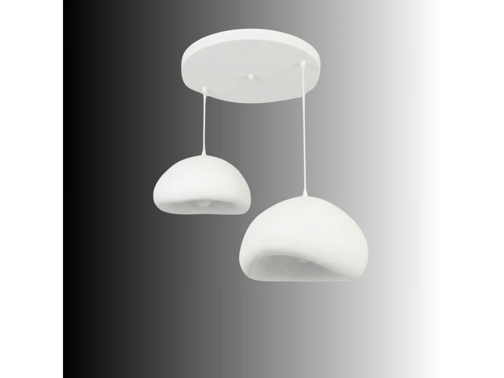 Lámpara de araña de metal «Loval» - 89 x 44 cm - Blanca