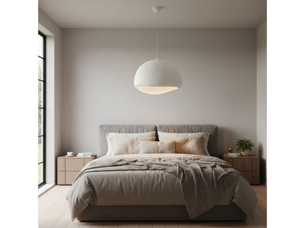 Lámpara colgante de metal «Loval» - 50 x 44 cm - Blanca
