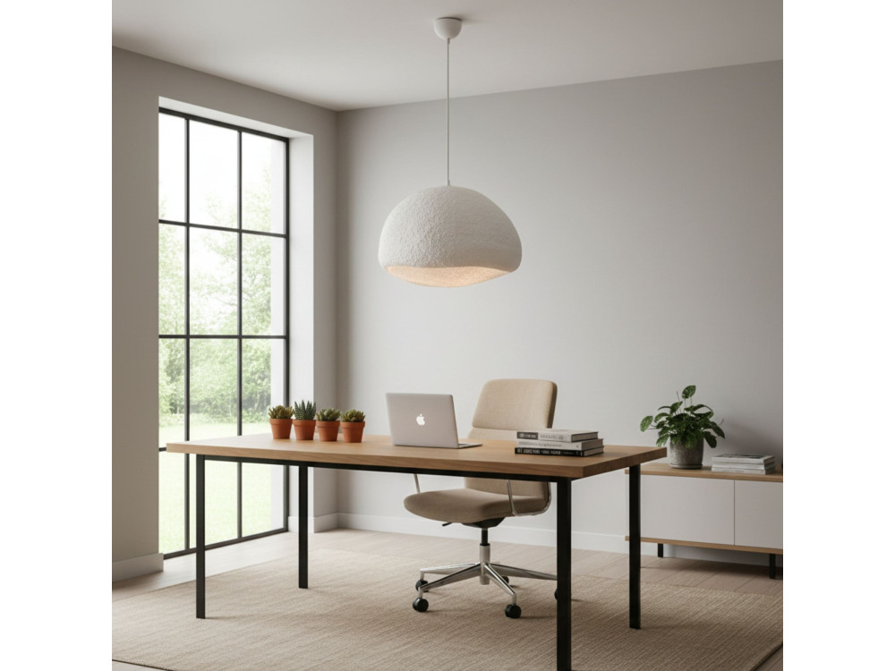 Lámpara colgante de metal «Loval» - 50 x 44 cm - Blanca