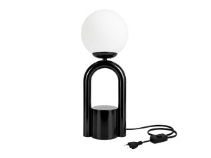 Lámpara de mesa de metal «Loop» - 15 x 15 cm - Negro