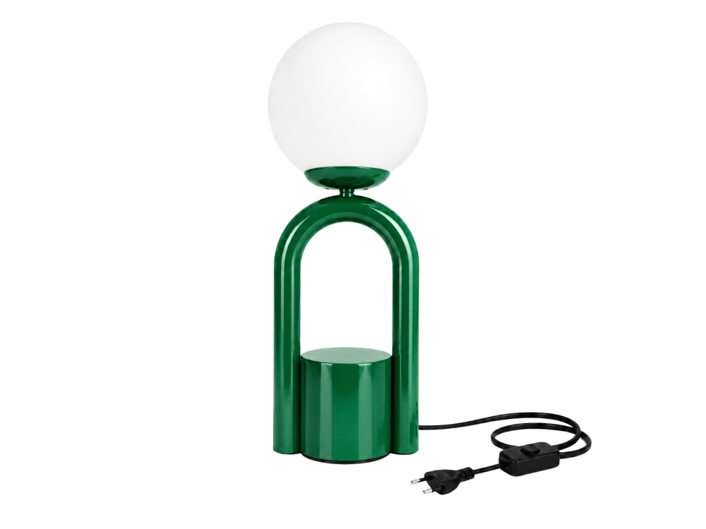 Lámpara de mesa de metal «Loop» - 15 x 15 cm - Verde oscuro