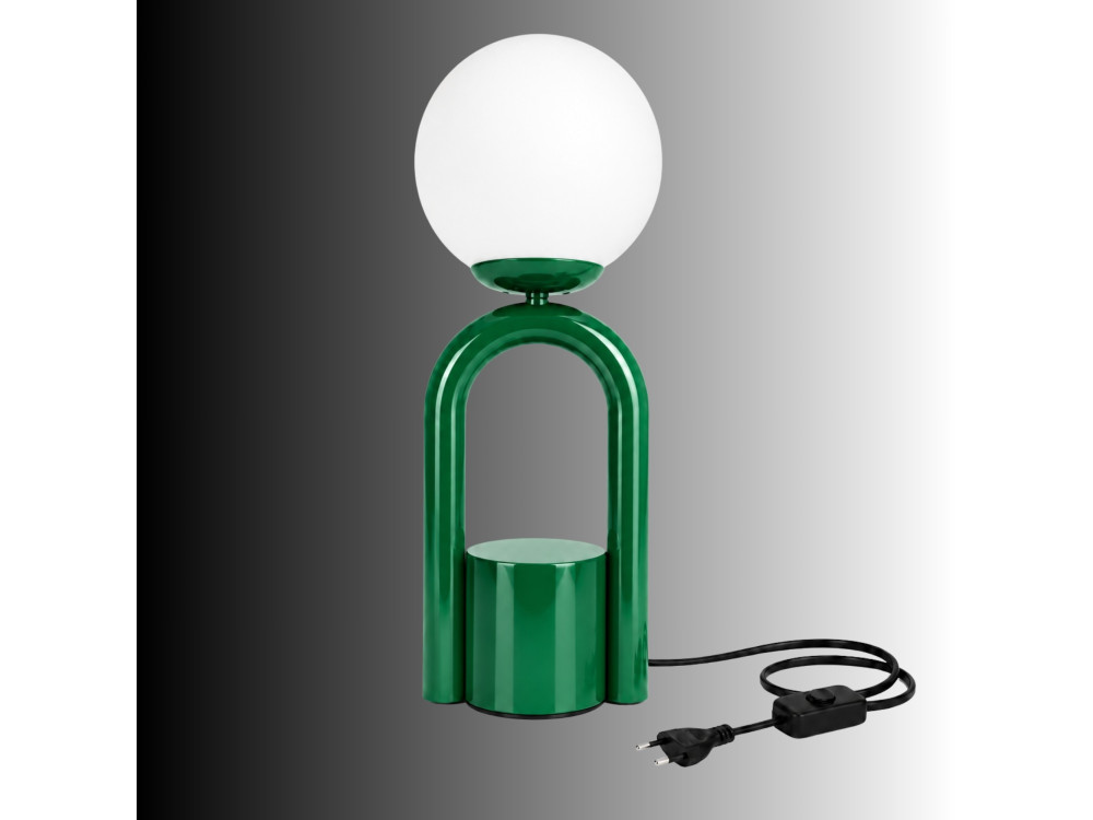 Lámpara de mesa de metal «Loop» - 15 x 15 cm - Verde oscuro