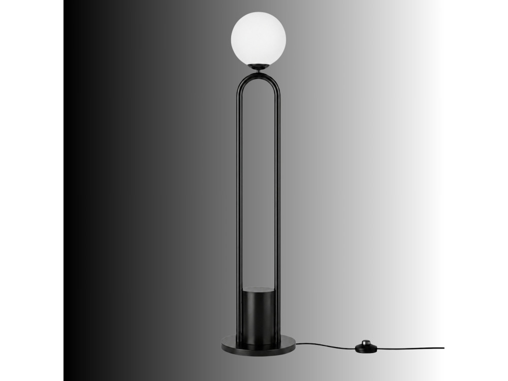Lámpara de pie de metal «Loop» - 30 x 30 cm - Negro