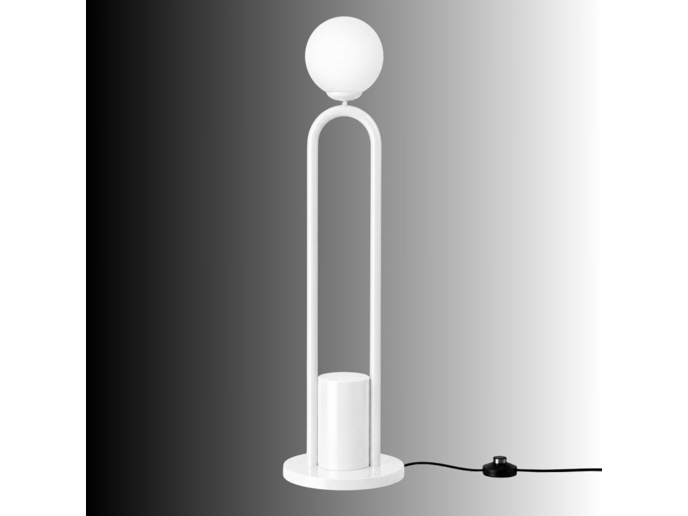 Lámpara de pie de metal «Loop» - 30 x 30 cm - Blanca