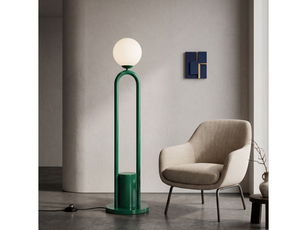 Lámpara de pie de metal «Loop» - 30 x 30 cm - Verde