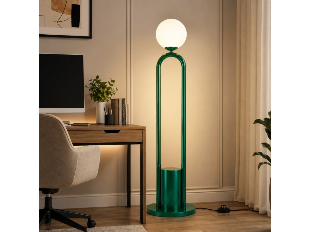 Lámpara de pie de metal «Loop» - 30 x 30 cm - Verde