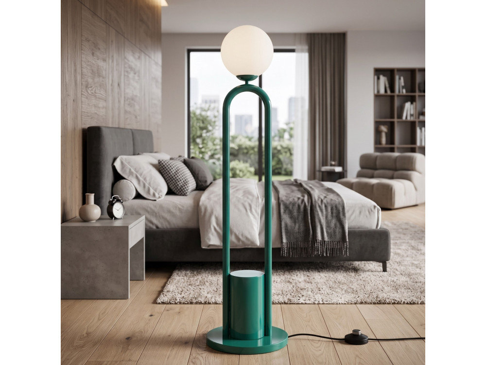 Lámpara de pie de metal «Loop» - 30 x 30 cm - Verde